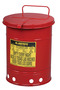 Justrite® 10 Gallon Red Galvanized Steel Oily Waste Can