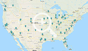 Map of Airgas Dry Ice locations