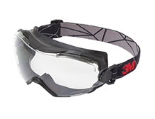 A pair of 3M safety googles against white.