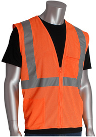 Protective Industrial Products Small Hi-Viz Orange Mesh/Polyester Vest