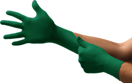 Ansell Medium Green TouchNTuff® Nitrile Disposable Gloves (100 Gloves Per Box)