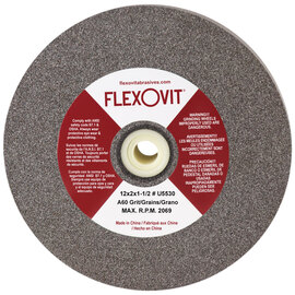FlexOVit® 12" 60 Grit Medium/Fine Aluminum Oxide Bench Grinder Wheel