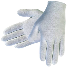 MCR Safety Large White Light Weight Cotton/Polyester Inspection Gloves With Unhemmed Cuff