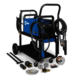 Miller® Multimatic® 215 Single Phase CC/CV Multi-Process Welder With 120 - 240 Input Voltage, Welding Cart, Auto-Set™ Elite Technology And Accessory Package