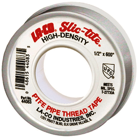 LA-CO® Slic-Tite 1/2" X 600" White PTFE Pipe Thread Tape