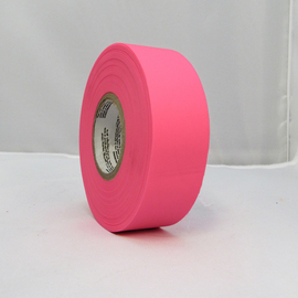 Mutual Industries 1 3/16" X 50 yd Phosphorescence Pink 4 mil PVC Flagging Tape