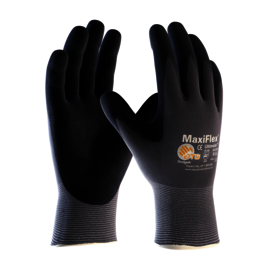 Protective Industrial Products 2X-Small MaxiFlex® Ultimate™ 15 Gauge Black Nitrile Palm And Finger Coated Work Gloves With Gray Nylon And Elastane Liner And Knit Wrist