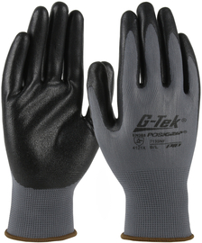 Protective Industrial Products 2X G-Tek® PosiGrip® 13 Gauge Black Nitrile Palm And Finger Coated Work Gloves With Gray Polyester Liner And Knit Wrist