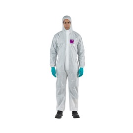 Ansell Small White/Red/Blue AlphaTec® 1500 Model 101 SMS Disposable Coveralls