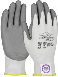 Protective Industrial Products Medium Great White® ECO Series™ 13 Gauge Dyneema® Diamond 2.0 Technology Cut Resistant Gloves With Polyurethane Coated Palm And Fingers
