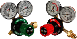 Victor® G350 Plus Heavy Duty Oxygen And Acetylene Single Stage Regulator, 3/4" (Dual Pack)