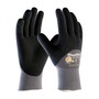 Protective Industrial Products 2X MaxiFlex® Endurance™ 15 Gauge Black Nitrile Palm, Finger And Knuckles Coated Work Gloves With Gray Nylon Liner And Knit Wrist