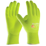 Protective Industrial Products Small MaxiFlex® Ultimate™ 15 Gauge Hi-Viz Yellow Nitrile Palm And Finger Coated Work Gloves With Hi-Viz Yellow Nylon And Elastane Liner And Knit Wrist