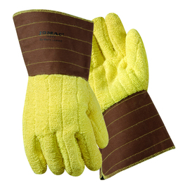 Wells Lamont® Jomac® X-Large Yellow Extra Heavy Weight Kevlar® Heat Resistant Gloves With 5" Gauntlet Cuff, Wool Lining And Full Thumb