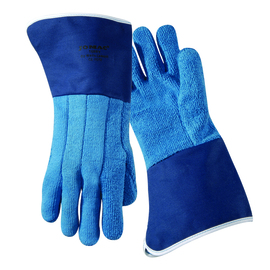 Wells Lamont® Jomac® Large Blue Heavy Weight Terry Cloth Heat Resistant Gloves With 5" Duck Gauntlet Cuff And Full Thumb