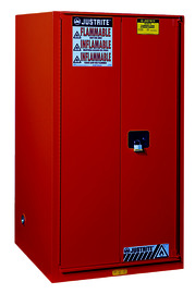 Justrite® 60 Gallon Red Sure-Grip® EX 18 Gauge Cold Rolled Steel Safety Cabinet