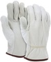 MCR Safety 2X White Industrial Grade Grain Cowhide Unlined Drivers Gloves