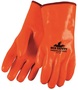 MCR Safety Large Orange Foam Lined PVC Chemical Resistant Gloves