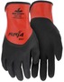 MCR Safety® X-Small Ninja® BNF 18 Gauge Red Nitrile Fully Coated Coated Work Gloves With Red And Knit Wrist