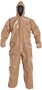 DuPont™ 2X Tan Tychem® 5000 18 mil Chemical Protective Coveralls (With Hood, Elastic Wrists And Ankles)
