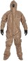 DuPont™ 2X Tan Tychem® 5000 18 mil Chemical Protective Coveralls (With Respirator Fitting Hood, Attached Socks And Gloves)