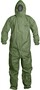 DuPont™ Large Green Tychem® 2000 SFR Flame Resistant Hooded Coverall With Front Zipper And Storm Flap With Adhesive Closure