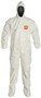 DuPont™ Large White Tychem® 4000 12 mil Chemical Protective Coveralls (With Hood, Elastic Wrists And Attached Socks)
