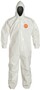DuPont™ 7X White Tychem® 4000 12 mil Chemical Protective Coveralls (With Hood, Elastic Wrists And Ankles)
