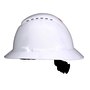 3M™ White SecureFit™ H-801SFV-UV HDPE Full Brim Hard Hat With 4 Point Ratchet Suspension