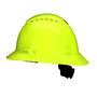3M™ High-visibility Yellow SecureFit™ H-809SFV-UV HDPE Full Brim Hard Hat With 4 Point Ratchet Suspension