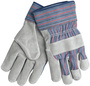 Memphis Glove Medium Blue, Red And Black Select Shoulder Leather Palm Gloves With Fabric Back And Safety Cuff