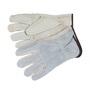 MCR Safety Medium Beige And Gray Industry Grain Cowhide Unlined Drivers Gloves