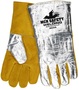 MCR Safety X-Large 14" Tan/Silver Leather Heat Resistant Gloves With Wool Lining And Wing Thumb