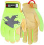 MCR Safety Large Gold Grain Palm Gloves With Spandex Back And Adjustable Closure Cuff