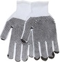 MCR Safety White Small Cotton/Polyester 7 Gauge Black PVC Fingertips and Dots Two Sides General Purpose Gloves WithKnit Wrist