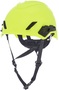 MSA Hi-Viz Yellow V-Gard® H1 HDPE Cap Style Non-Vented Climbing Helmet With Fas Trac® Ratchet Suspension