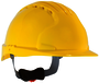 Protective Industrial Products Yellow Evolution® Deluxe 6151 HDPE Vented Cap Style Hard Hat With Wheel Ratchet/6 Point Polyester Suspension