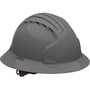 Protective Industrial Products Gray Evolution® Deluxe 6161 HDPE Vented Full Brim Hard Hat With Wheel Ratchet/6 Point Polyester Suspension