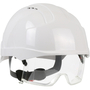 Protective Industrial Products White JSP EVO® VISTAlens™ ABS Cap Style Vented Hard Hats With 6 Point Polyester Wheel Ratchet Suspension