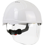 Protective Industrial Products White JSP EVO® VISTAshield™ ABS Cap Style Vented Hard Hats With 6 Point Polyester Wheel Ratchet Suspension