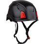 Protective Industrial Products Black Traverse™ ABS Vented Micro Brim Climbing Helmet With Wheel Ratchet Suspension And MIPS Technology