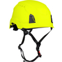 Protective Industrial Products Hi-Vis Yellow Traverse™ ABS Vented Micro Brim Climbing Helmet With Wheel Ratchet Suspension And MIPS Technology
