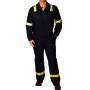 Benchmark FR® 2X Navy Benchmark 2.0 Cotton Flame Resistant Coverall With Zipper and Snaps Closure