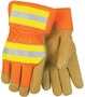 MCR Safety Large Hi-Viz Orange And Tan Luminator Pigskin Thermosock Lined Cold Weather Gloves