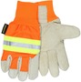 Memphis Glove X-Large High-Viz Orange And Tan Luminator Grain Pigskin Thermosock Lined Cold Weather Gloves