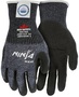MCR Safety X-Large Ninja® Wave 13 Gauge High Performance Polyethylene - Diamond Dyneema® Cool-Touch Comfort Cut Resistant Gloves With Nitrile Coated Palm and Fingertips