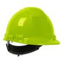 Protective Industrial Products Hi-Viz Yellow Dynamic® Whistler™ HDPE Cap Style Hard Hat With Wheel/4-Point Ratchet Suspension