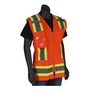 Protective Industrial Products Women's 2X Hi-Viz Orange PIP® Mesh/Solid Vest
