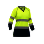Protective Industrial Products Women's Medium Hi-Viz Yellow Bisley® Fresche® Lightweight Cotton/Polyester Long Sleeve Shirt With Navy Bottom