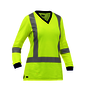 Protective Industrial Products Women's Small Hi-Vis Yellow Bisley® Fresche® Lightweight Cotton/Polyester Long Sleeve Shirt With Cotton Backing